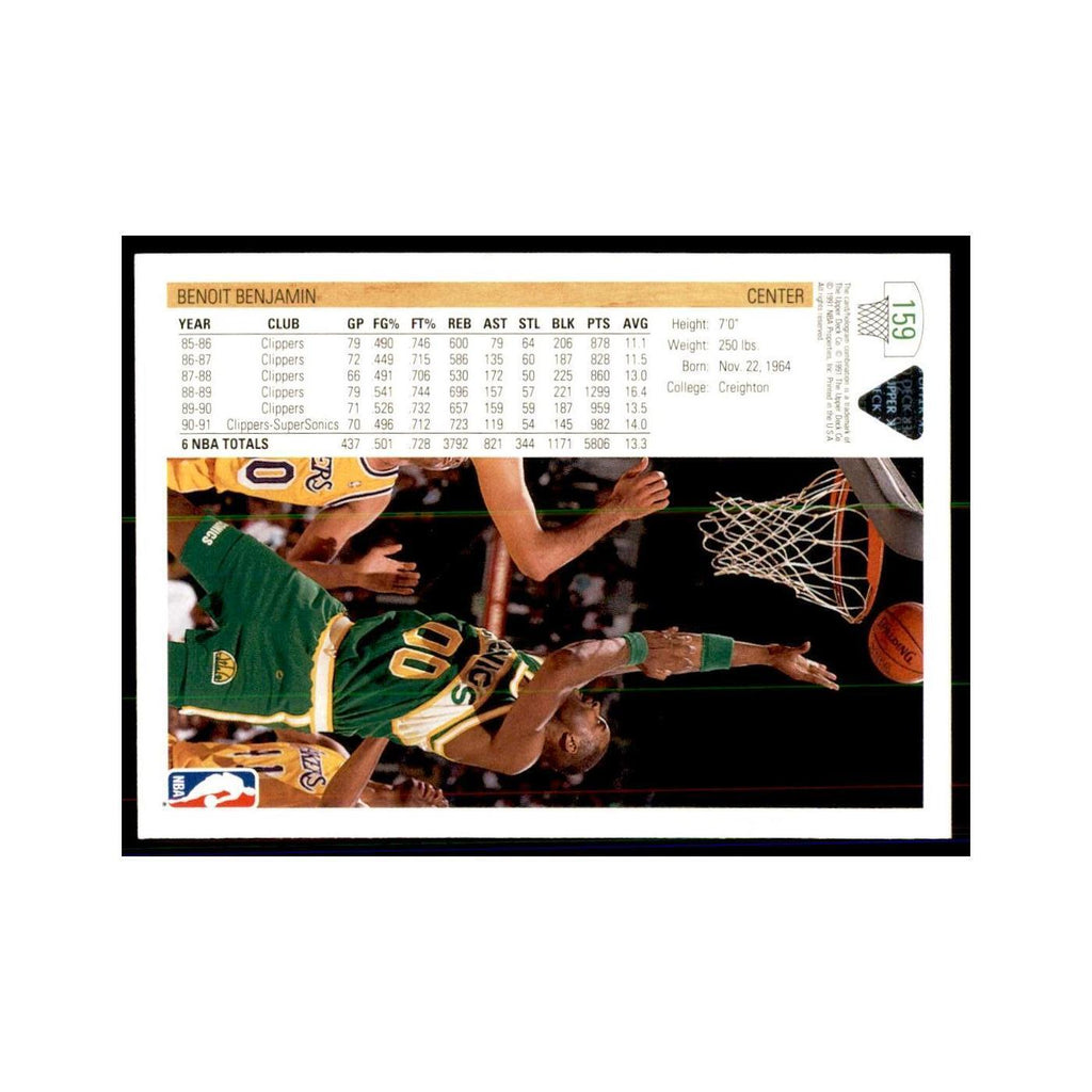 1991 Upper Deck Benoit Benjamin Basketball Cards #159