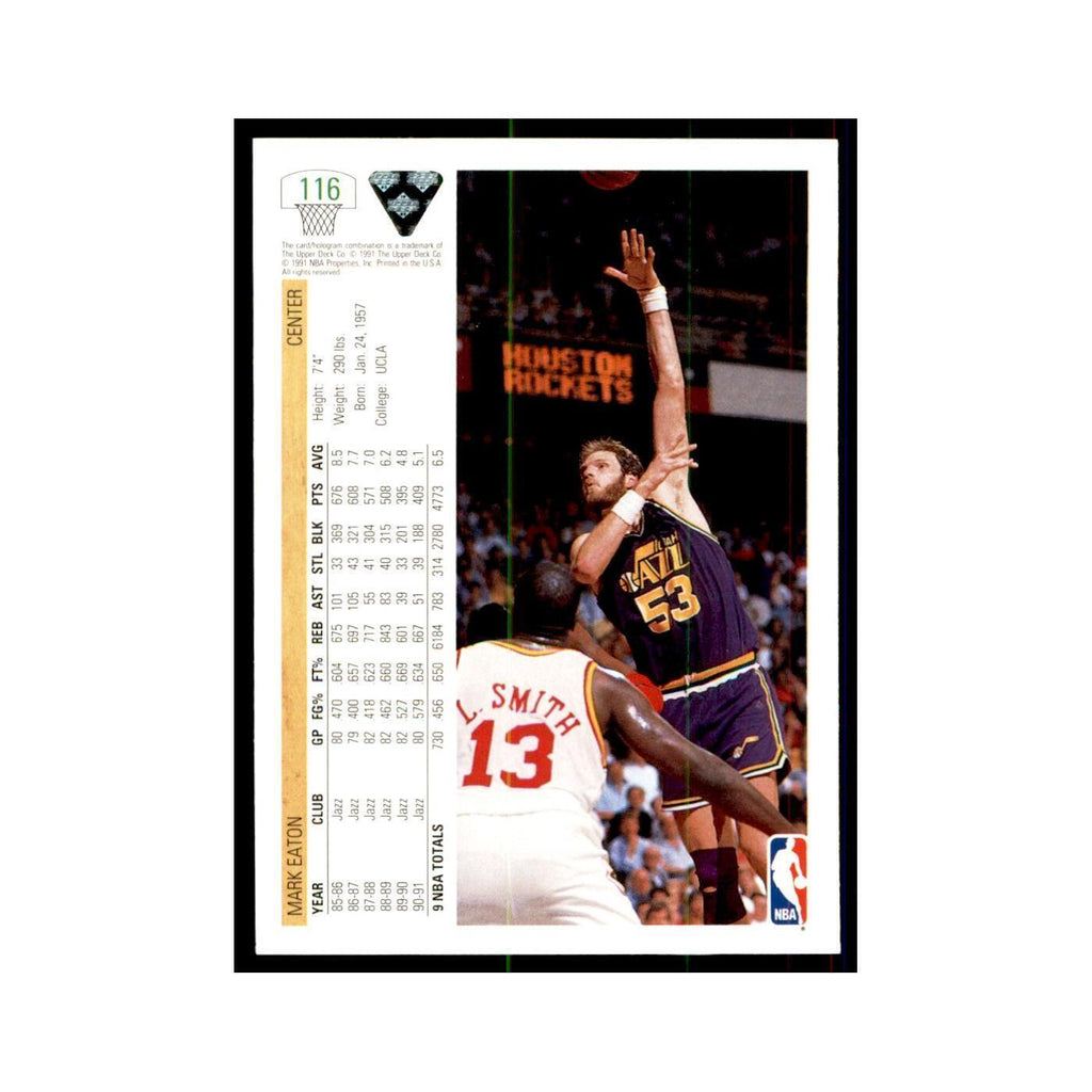 1991 Upper Deck Mark Eaton Basketball Cards #116