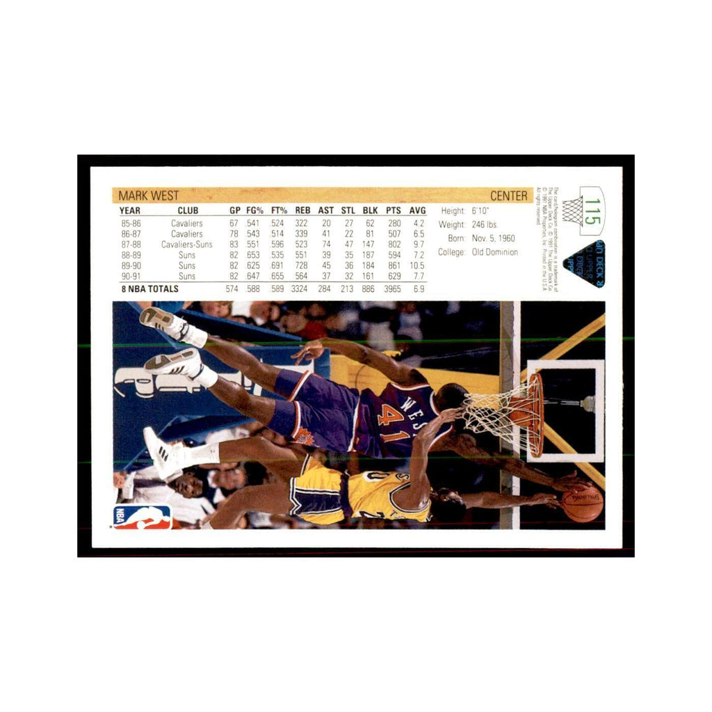 1991 Upper Deck Mark West Basketball Cards #115
