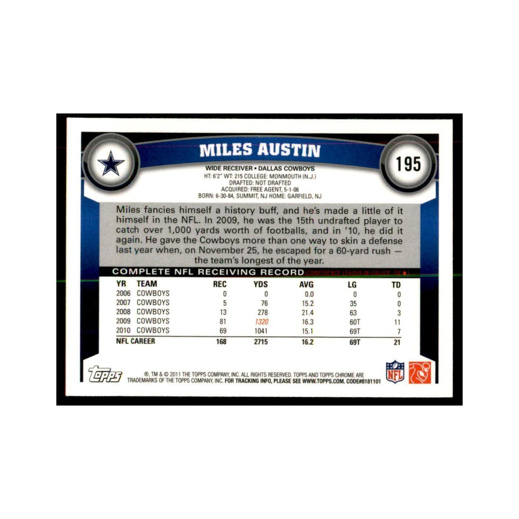 2011 Topps Chrome Miles Austin Football Cards #195