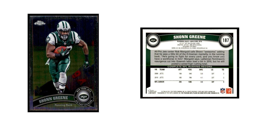 2011 Topps Chrome Shonn Greene Football Cards #187