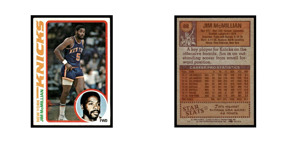 1978 Topps Jim McMillian Knicks #88