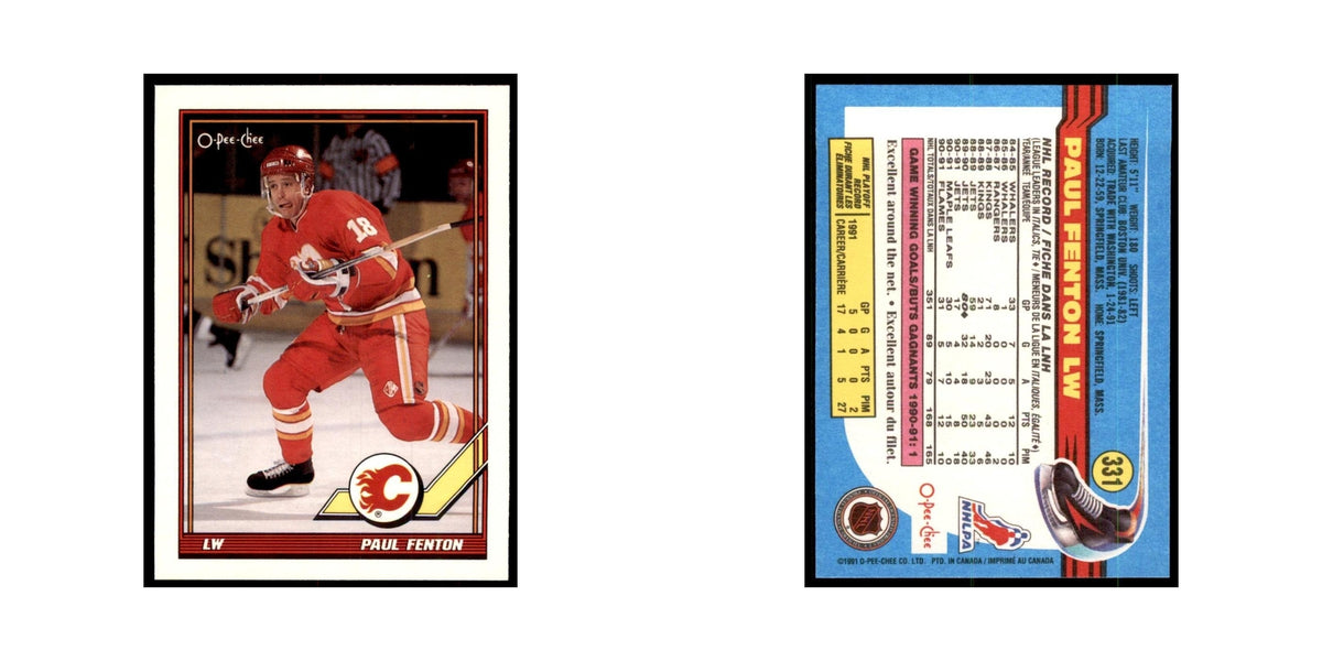 Paul Fenton 1991 O-Pee-Chee #331 Calgary Flames Hockey Card NM