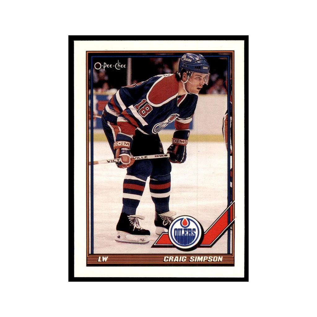 Craig Simpson 1991 O-Pee-Chee #460 Edmonton Oilers Hockey Card NM