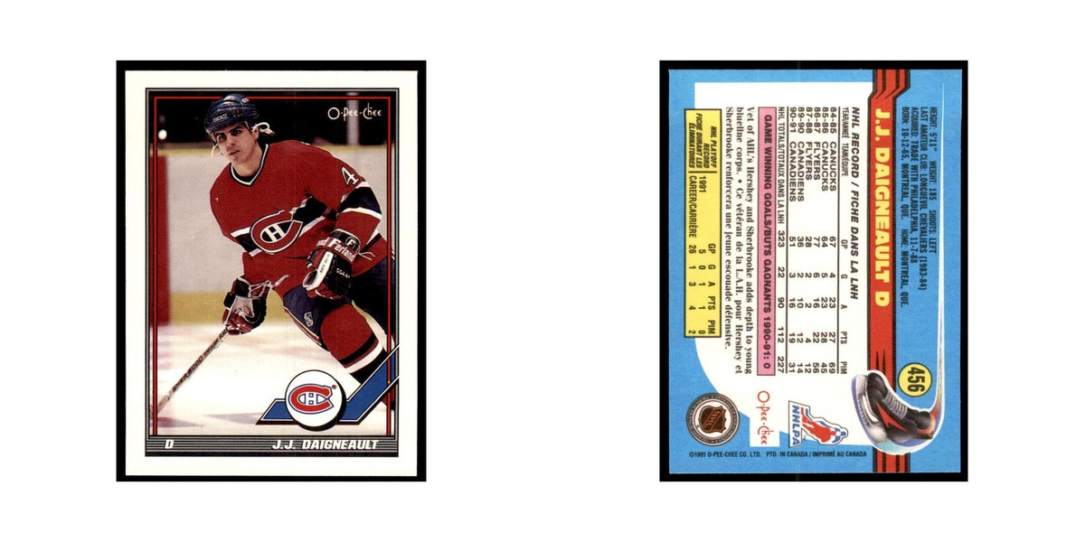 J.J. Daigneault 1991 O-Pee-Chee #456 Montreal Canadiens Hockey Card NM