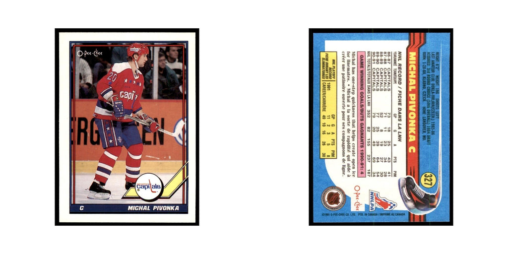 Michal Pivonka 1991 O-Pee-Chee #327 Washington Capitals Hockey Card NM