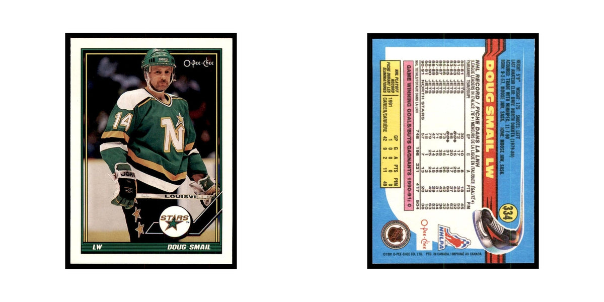 Doug Smail 1991 O-Pee-Chee #334 Minnesota North Stars Hockey Card NM