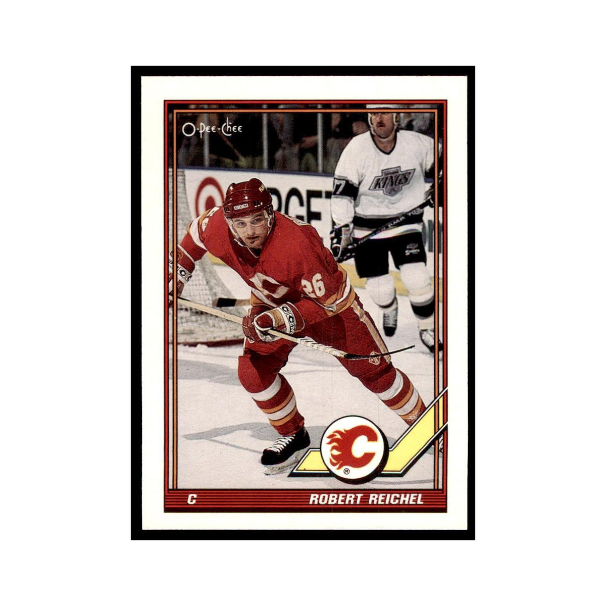 Robert Reichel 1991 O-Pee-Chee #411 Calgary Flames Hockey Card NM