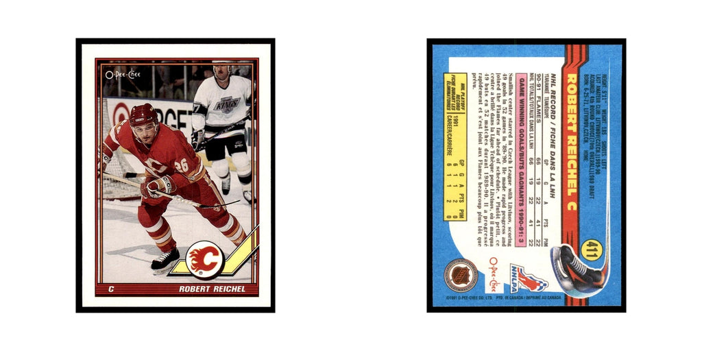 Robert Reichel 1991 O-Pee-Chee #411 Calgary Flames Hockey Card NM