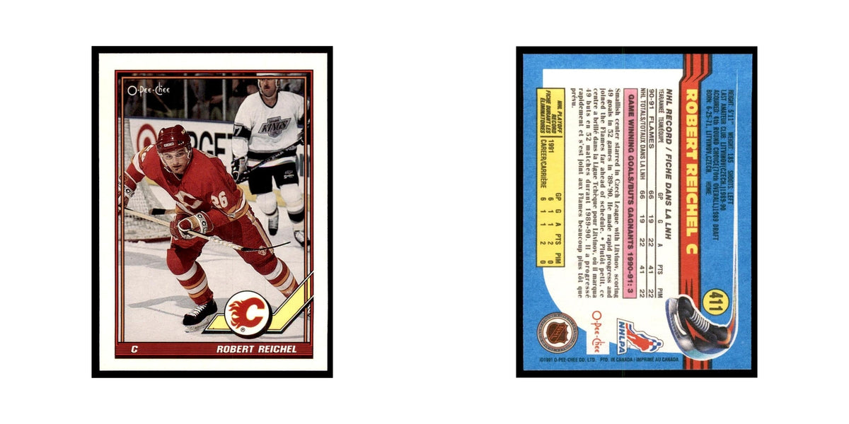 Robert Reichel 1991 O-Pee-Chee #411 Calgary Flames Hockey Card NM