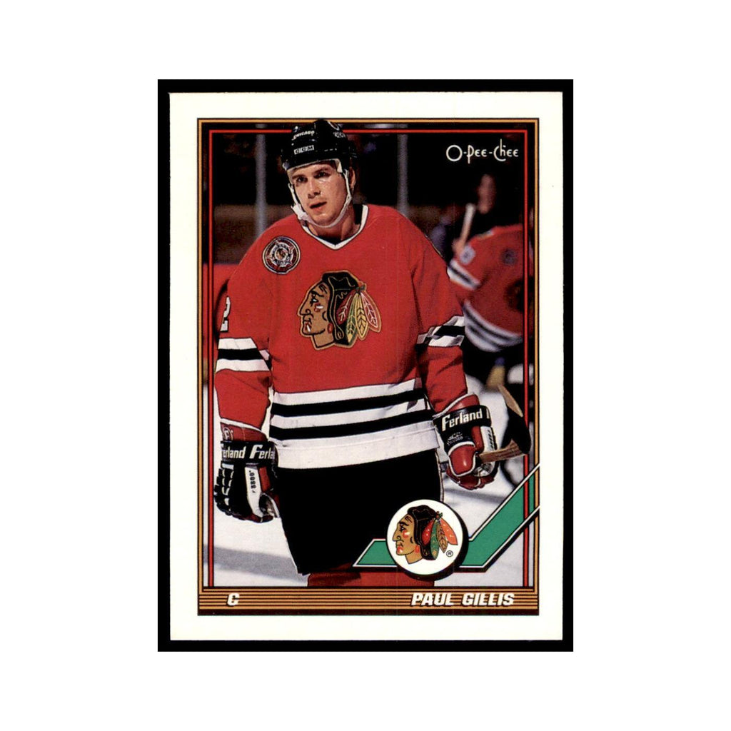 Paul Gillis 1991 O-Pee-Chee #469 Chicago Blackhawks Hockey Card NM