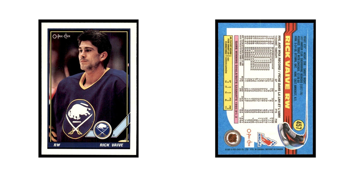 Rick Vaive 1991 O-Pee-Chee #457 Buffalo Sabres Hockey Card NM
