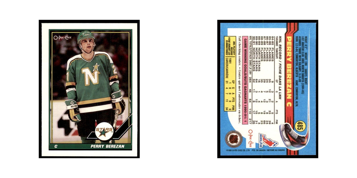 Perry Berezan 1991 O-Pee-Chee #485 Minnesota North Stars Hockey Card NM
