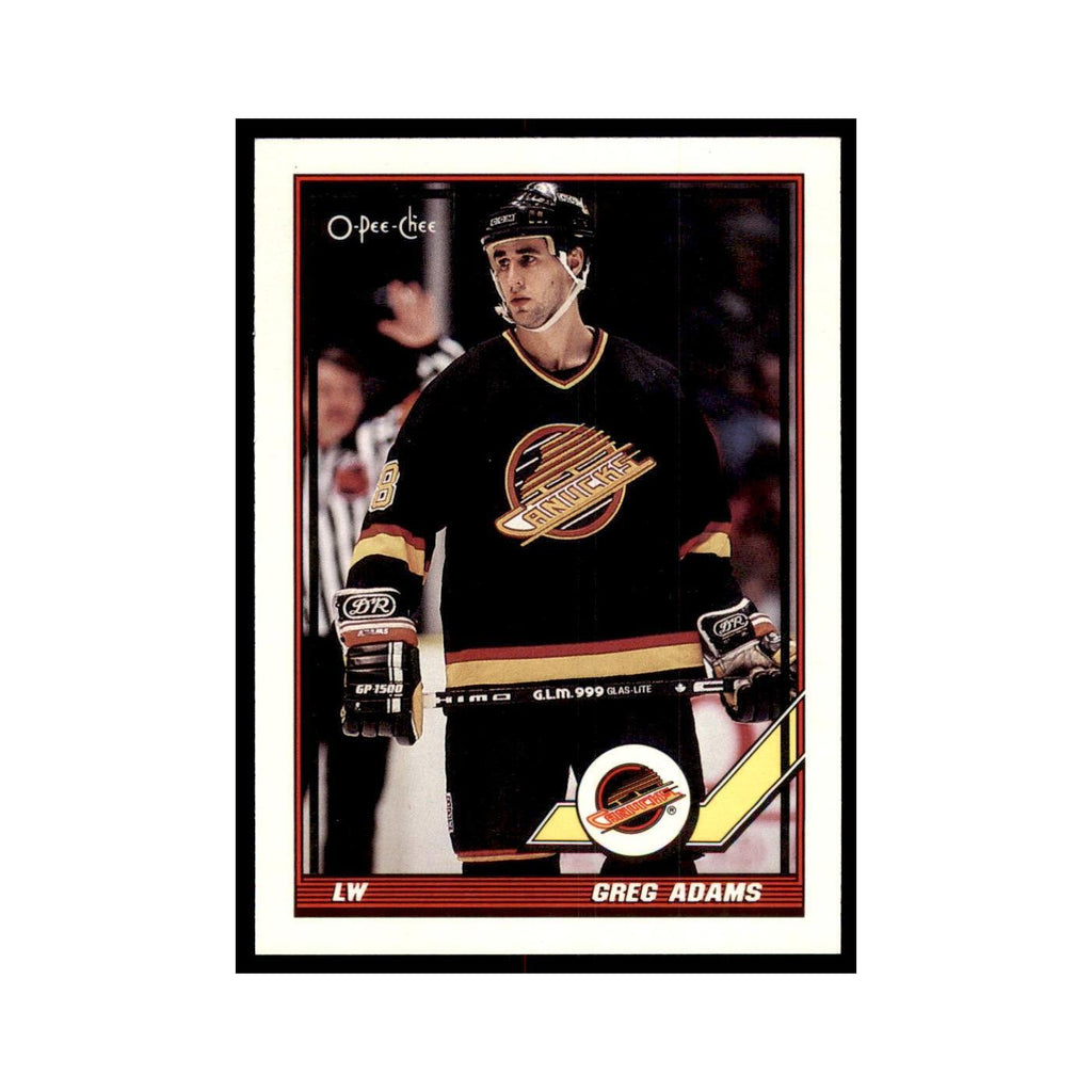 Greg Adams 1991 O-Pee-Chee #340 Vancouver Canucks Hockey Card NM