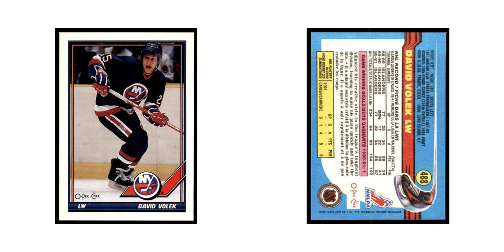 David Volek 1991 O-Pee-Chee #488 New York Islanders Hockey Card NM