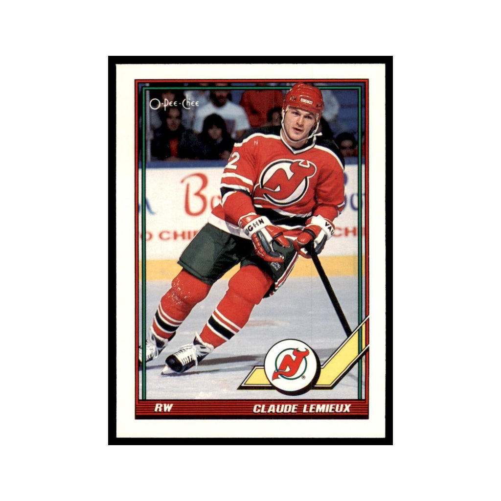 Claude Lemieux 1991 O-Pee-Chee #394 New Jersey Devils Hockey Card NM