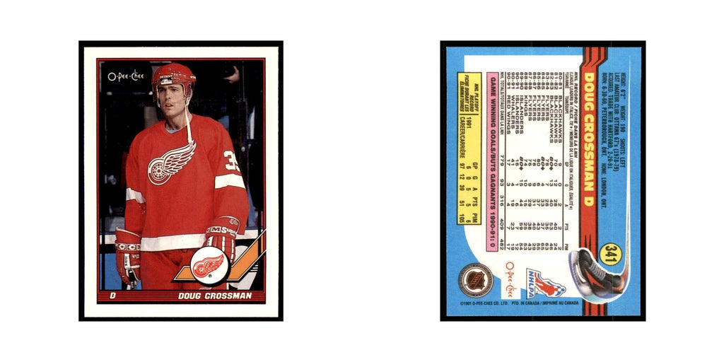 Doug Crossman 1991 O-Pee-Chee #341 Detroit Red Wings Hockey Card NM