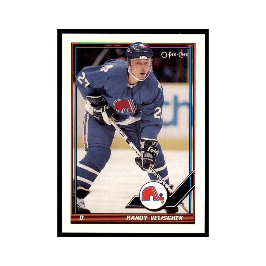 Randy Velischek 1991 O-Pee-Chee #377 Quebec Nordiques Hockey Card NM