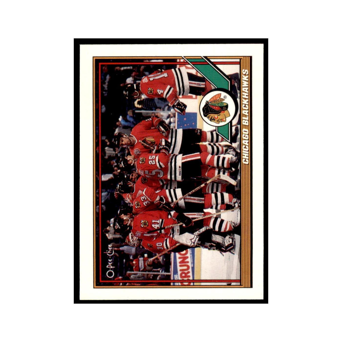Chicago Blackhawks 1991 O-Pee-Chee #430 Chicago Blackhawks Hockey Card NM