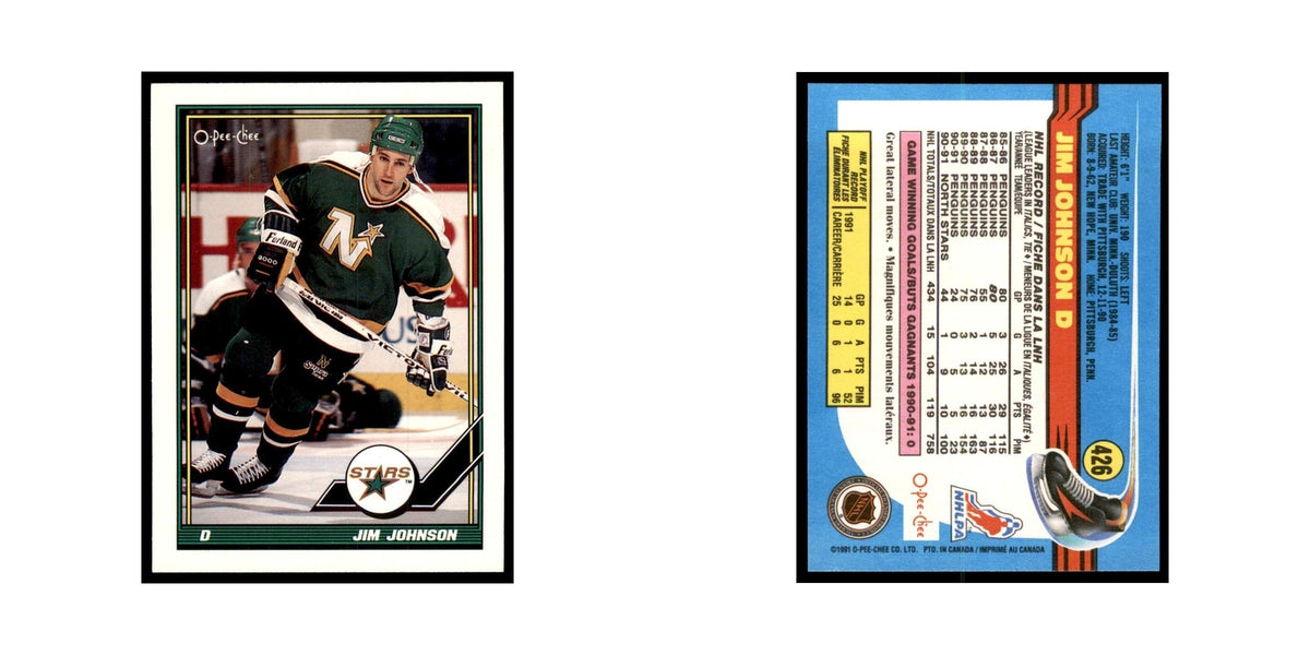 Jim Johnson 1991 O-Pee-Chee #426 Minnesota North Stars Hockey Card NM