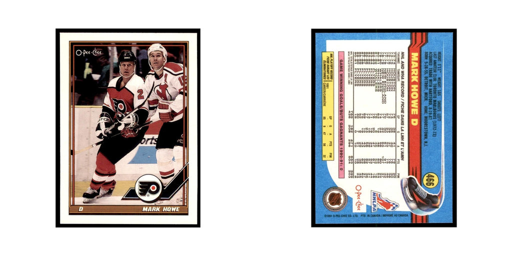 Mark Howe 1991 O-Pee-Chee #466 Philadelphia Flyers Hockey Card NM