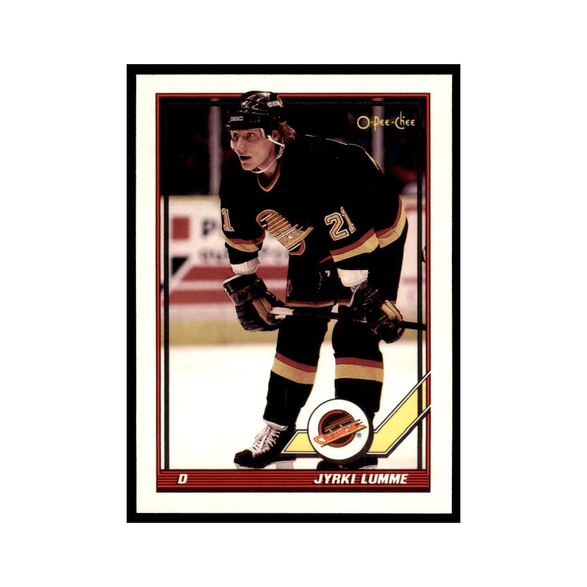 Jyrki Lumme 1991 O-Pee-Chee #419 Vancouver Canucks Hockey Card NM