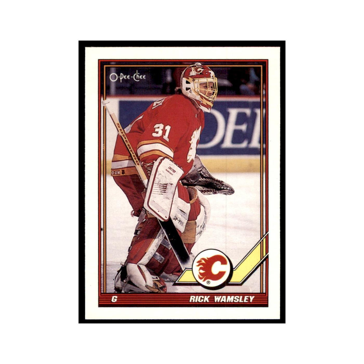 Rick Wamsley 1991 O-Pee-Chee #459 Calgary Flames Hockey Card NM