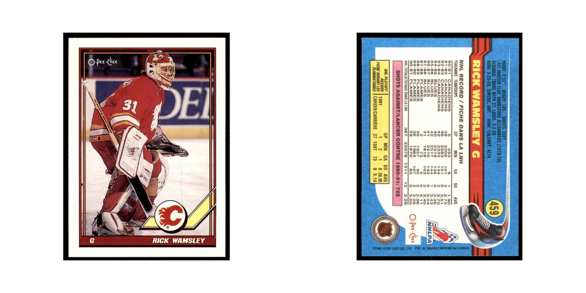 Rick Wamsley 1991 O-Pee-Chee #459 Calgary Flames Hockey Card NM
