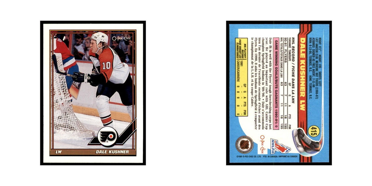 Dale Kushner 1991 O-Pee-Chee #415 Philadelphia Flyers Hockey Card NM