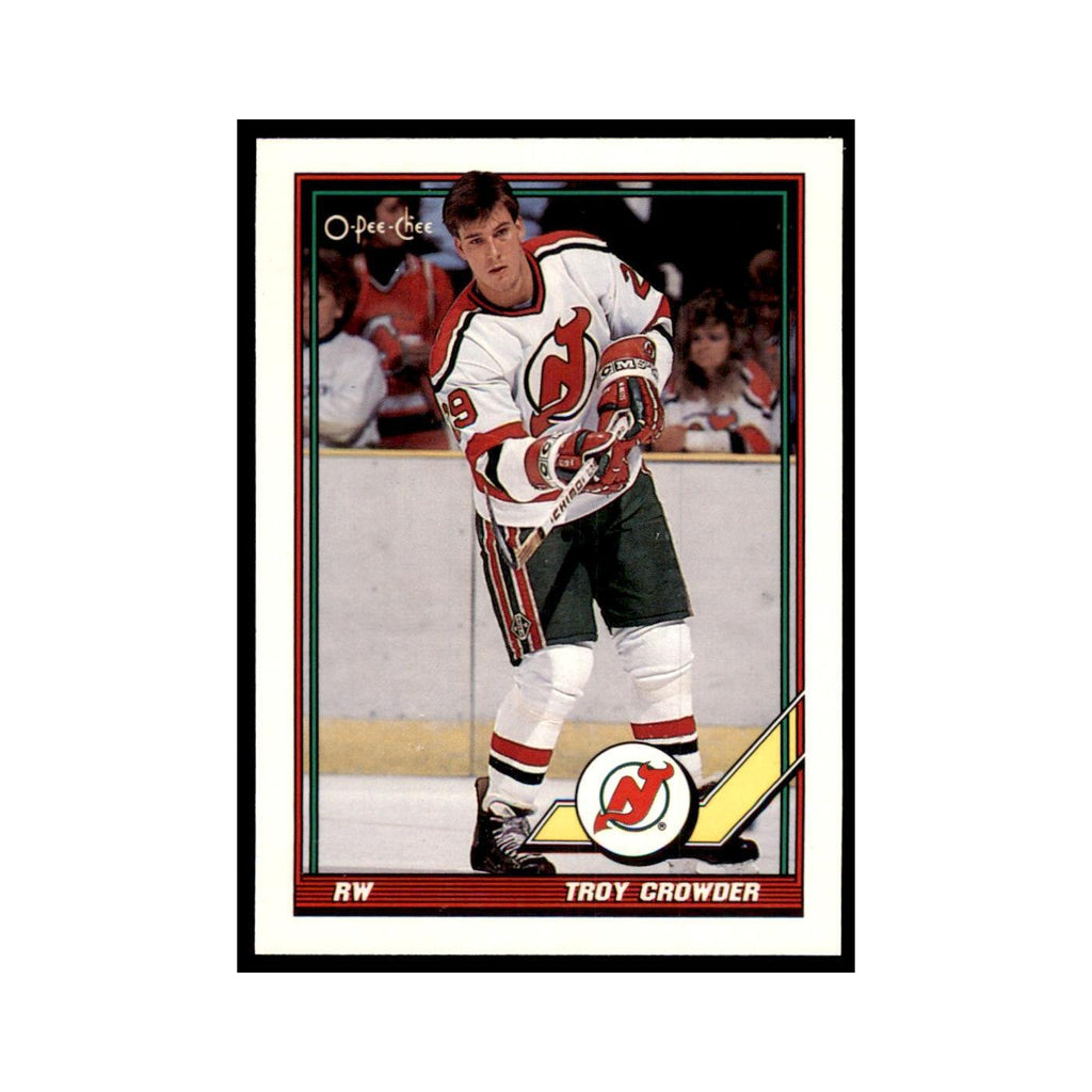 Troy Crowder 1991 O-Pee-Chee #374 New Jersey Devils Hockey Card NM