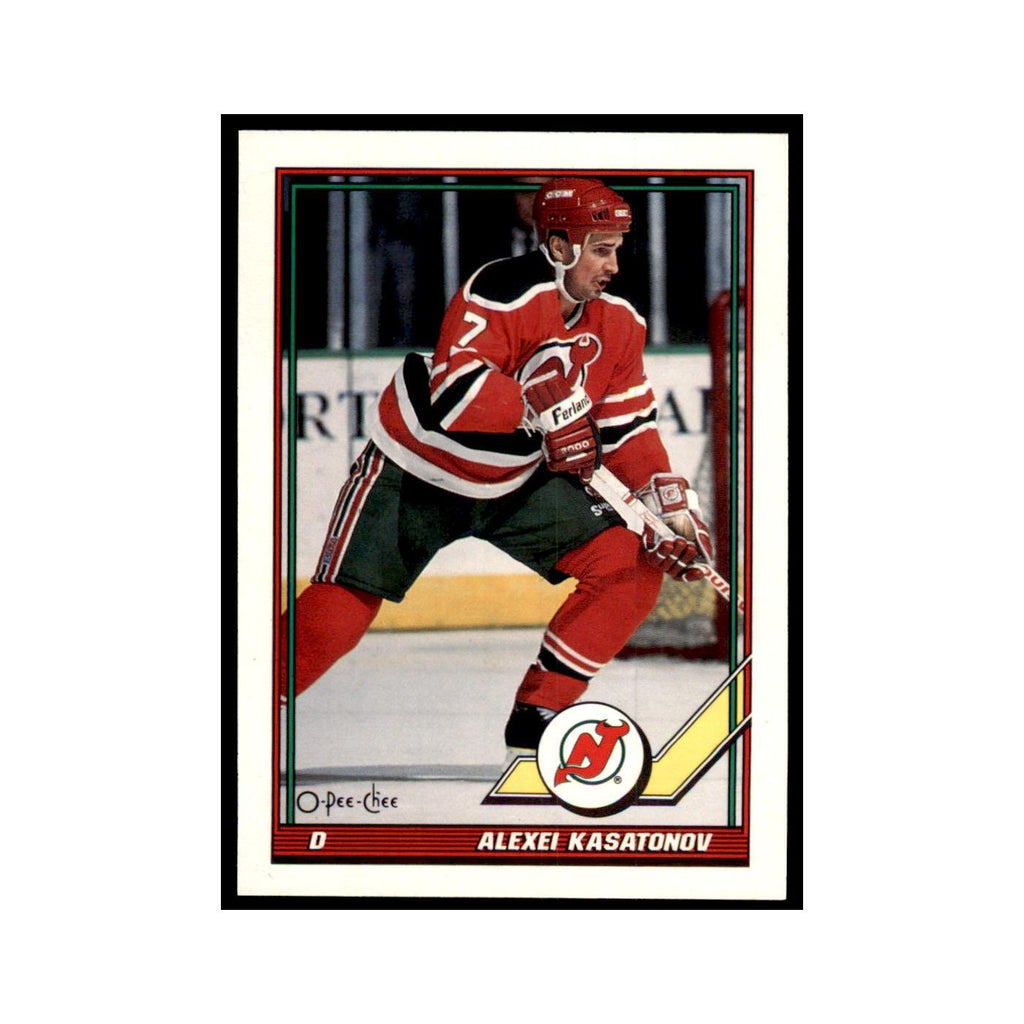 Alexei Kasatonov 1991 O-Pee-Chee #439 New Jersey Devils Hockey Card NM
