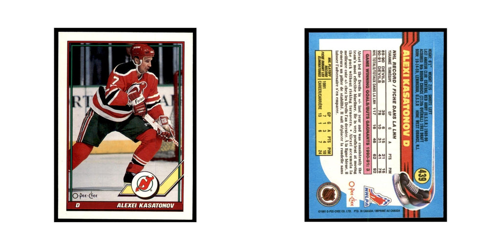 Alexei Kasatonov 1991 O-Pee-Chee #439 New Jersey Devils Hockey Card NM