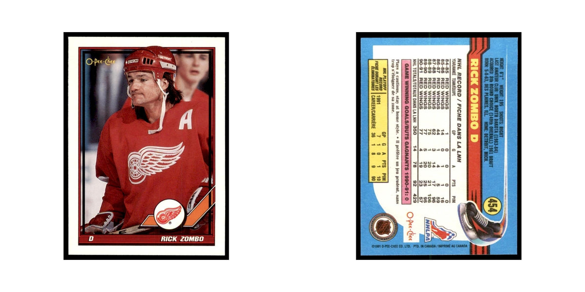 Rick Zombo 1991 O-Pee-Chee #454 Detroit Red Wings Hockey Card NM
