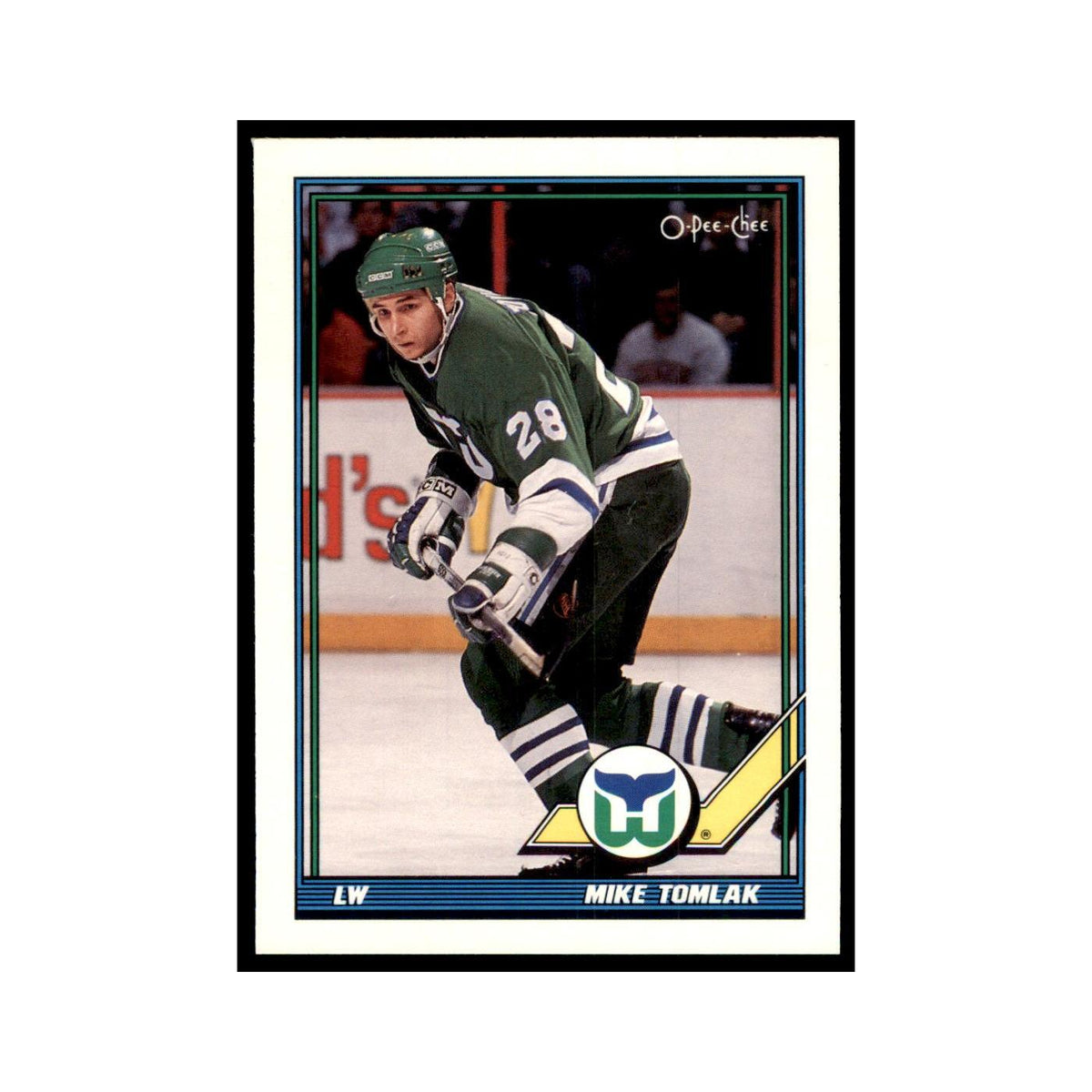 Mike Tomlak 1991 O-Pee-Chee #410 Hartford Whalers Hockey Card NM