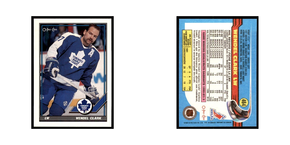 Wendel Clark 1991 O-Pee-Chee #464 Toronto Maple Leafs Hockey Card NM