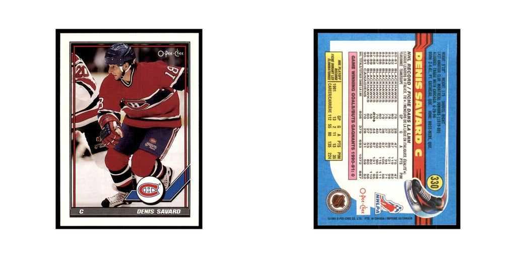 Denis Savard 1991 O-Pee-Chee #330 Montreal Canadiens Hockey Card NM