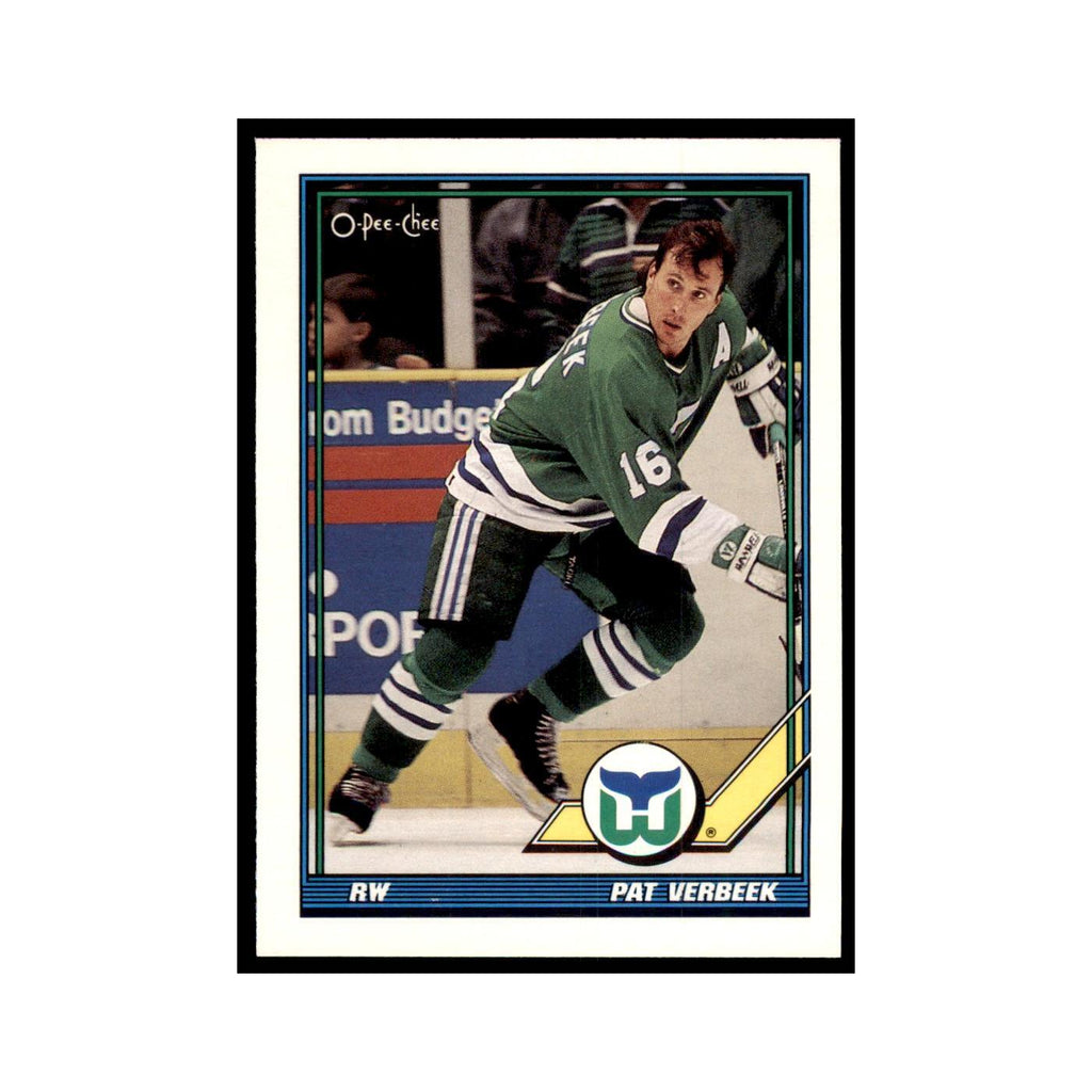 Pat Verbeek 1991 O-Pee-Chee #499 Hartford Whalers Hockey Card NM