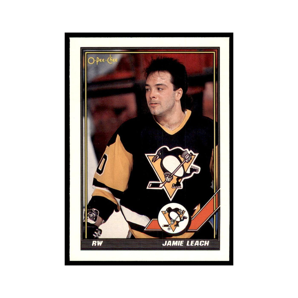 Jamie Leach 1991 O-Pee-Chee #492 Pittsburgh Penguins Hockey Card NM