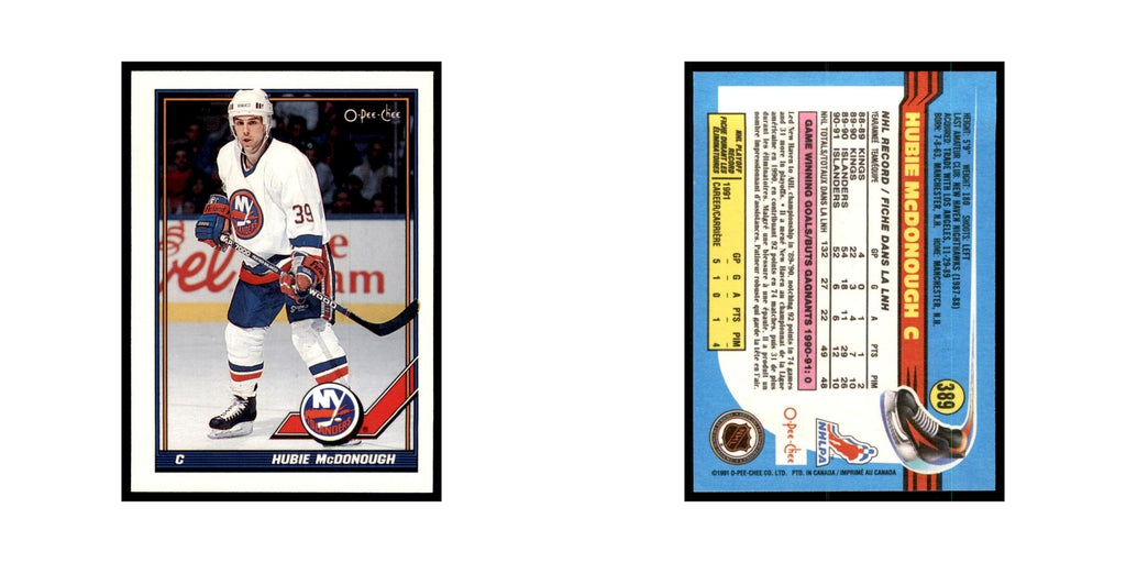 Hubie McDonough 1991 O-Pee-Chee #389 New York Islanders Hockey Card NM
