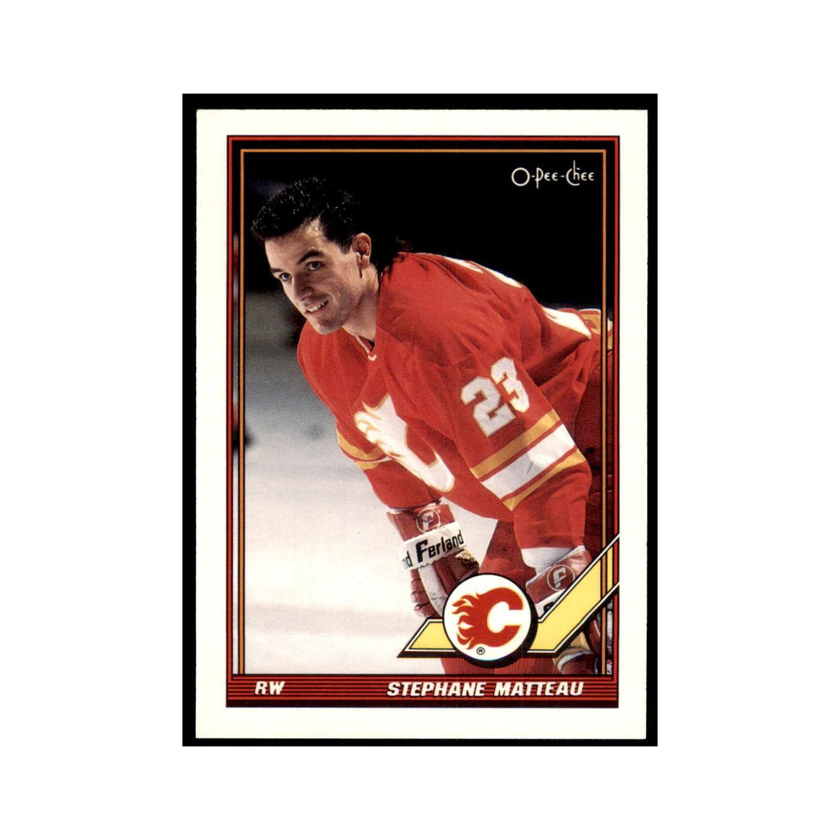 Stephane Matteau 1991 O-Pee-Chee #383 Calgary Flames Hockey Card NM