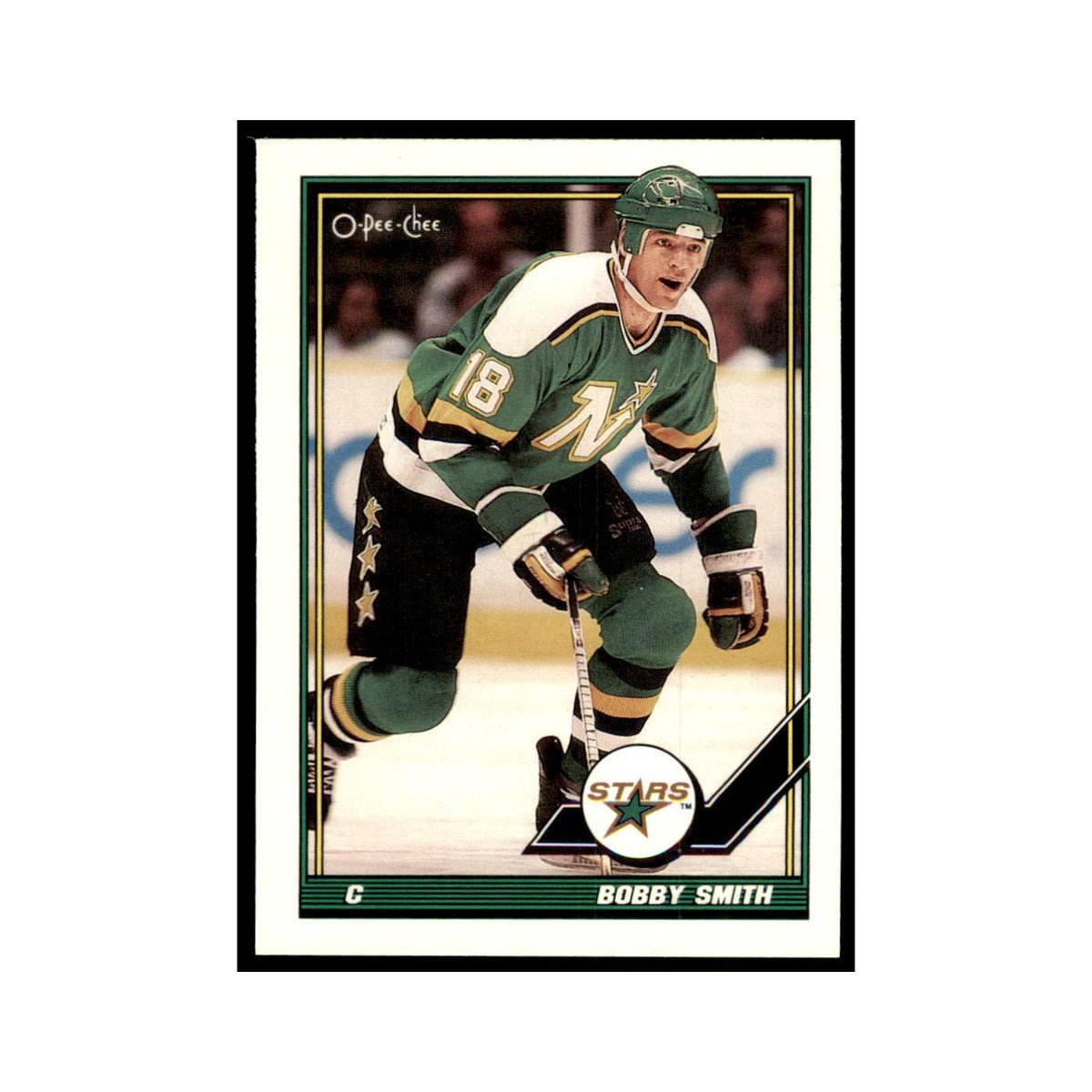 Bobby Smith 1991 O-Pee-Chee #398 Minnesota North Stars Hockey Card NM
