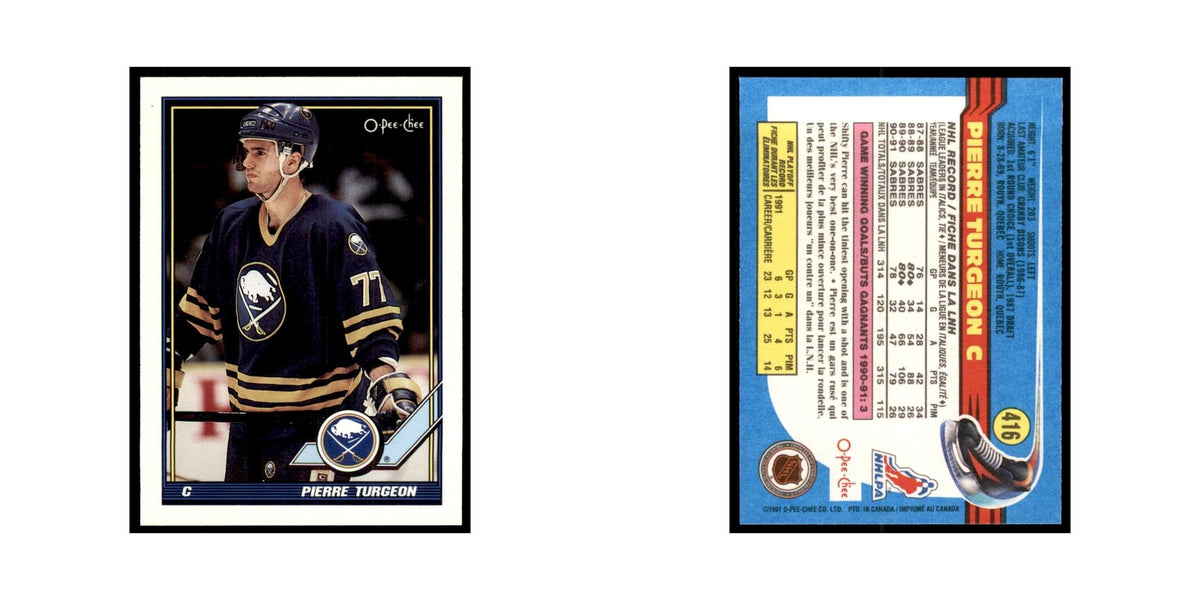 Pierre Turgeon 1991 O-Pee-Chee #416 Buffalo Sabres Hockey Card NM
