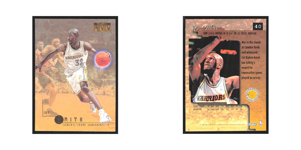 Joe Smith 1996 SkyBox Premium #40 Golden State Warriors Basketball Card NM