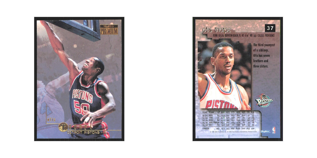Otis Thorpe 1996 SkyBox Premium #37 Detroit Pistons Basketball Card NM