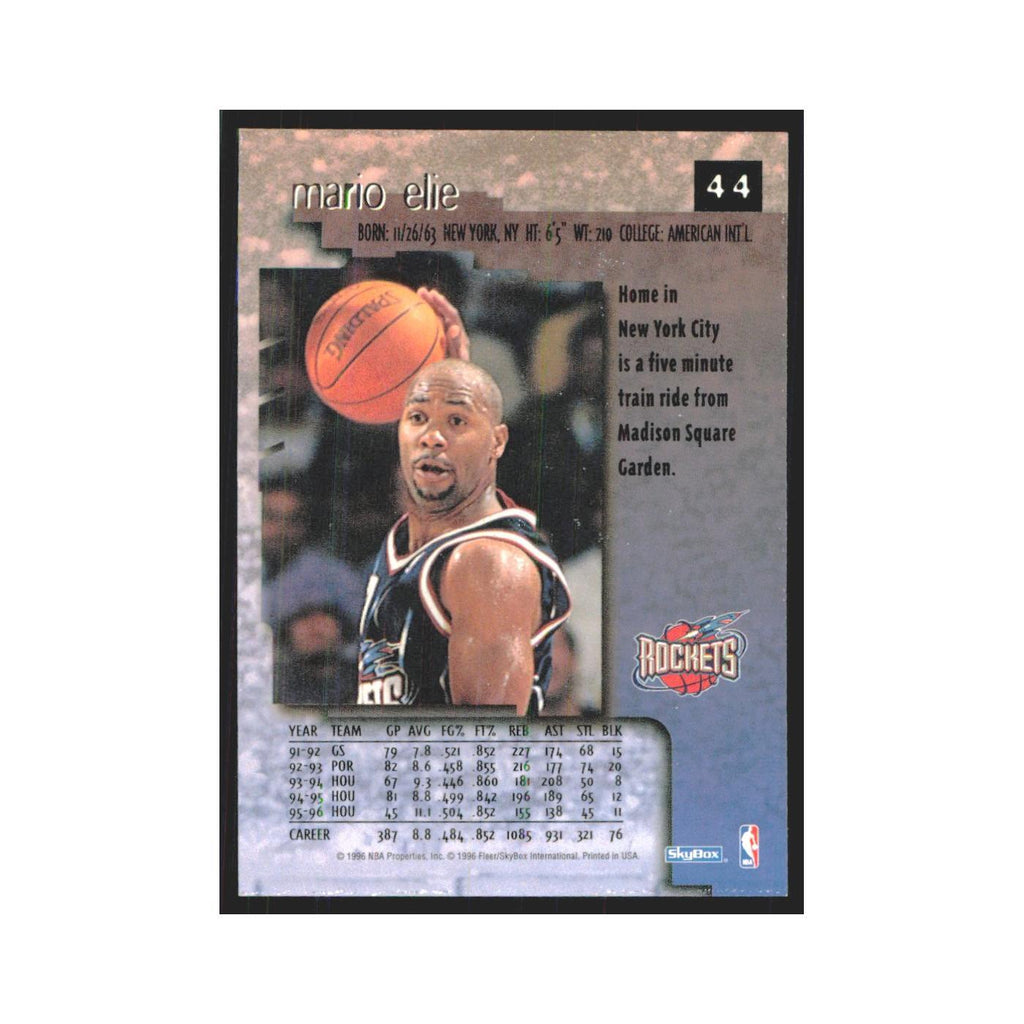Mario Elie 1996 SkyBox Premium #44 Houston Rockets Basketball Card NM