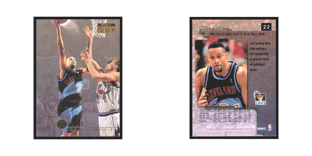 Chris Mills 1996 SkyBox Premium #22 Cleveland Cavaliers Basketball Card NM