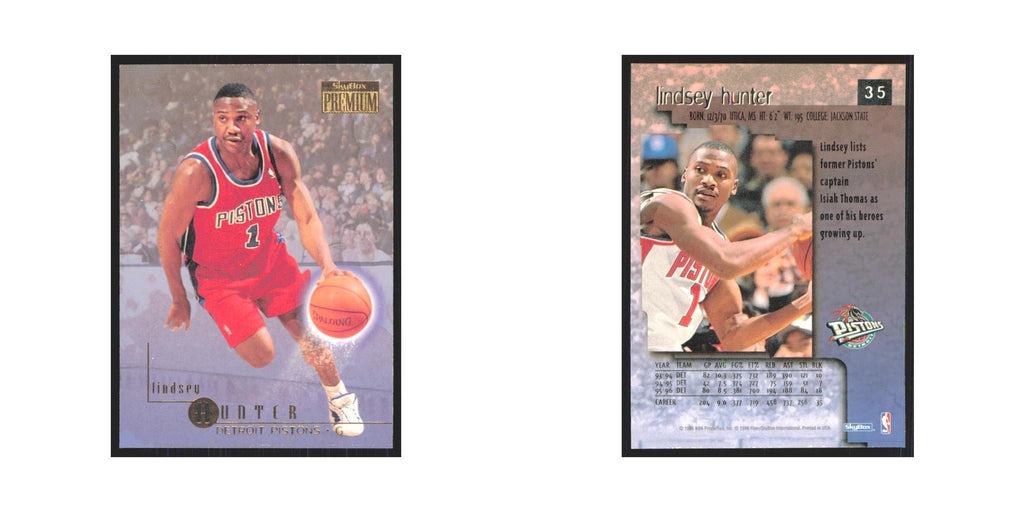 Lindsey Hunter 1996 SkyBox Premium #35 Detroit Pistons Basketball Card NM