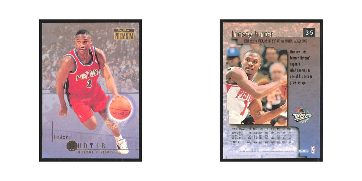 Lindsey Hunter 1996 SkyBox Premium #35 Detroit Pistons Basketball Card NM