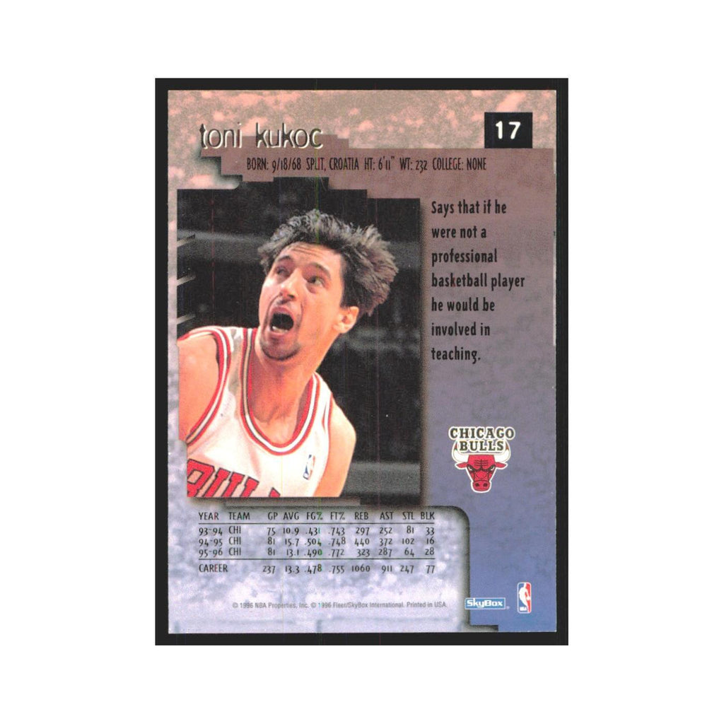 Toni Kukoc 1996 SkyBox Premium #17 Chicago Bulls Basketball Card NM
