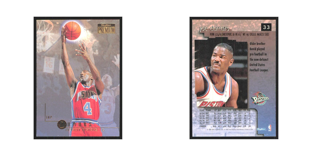 Joe Dumars 1996 SkyBox Premium #33 Detroit Pistons Basketball Card NM